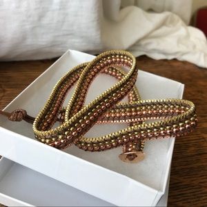 Wrap Mixed Metallic Beaded Bracelet New Without Tags